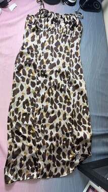 Forever 21 Satin Leopard Print Midi Dress